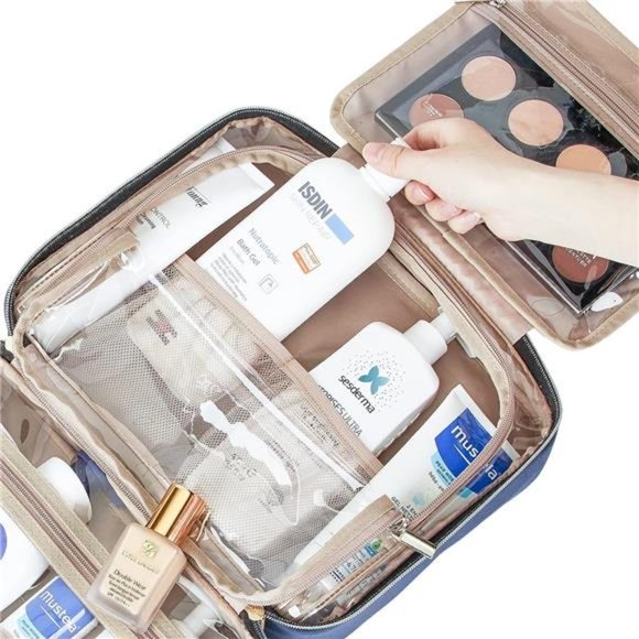 Travel Toiletry Bag for Women Travel Essentials Organizer, Hanging Makeup - Picture 6 of 6